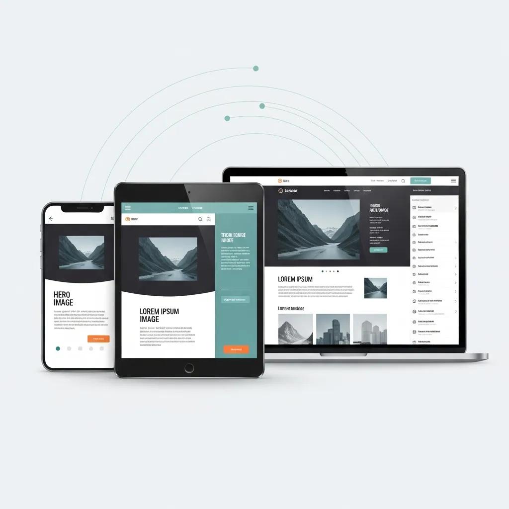 Responsive website shown on different devices to highlight mobile optimisation advantages