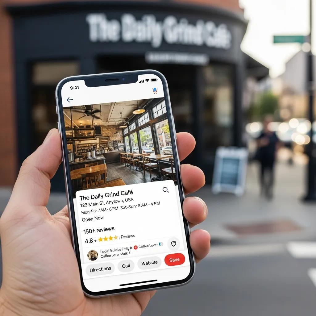 Mobile view of a well-maintained Google Business Profile to illustrate local visibility benefits