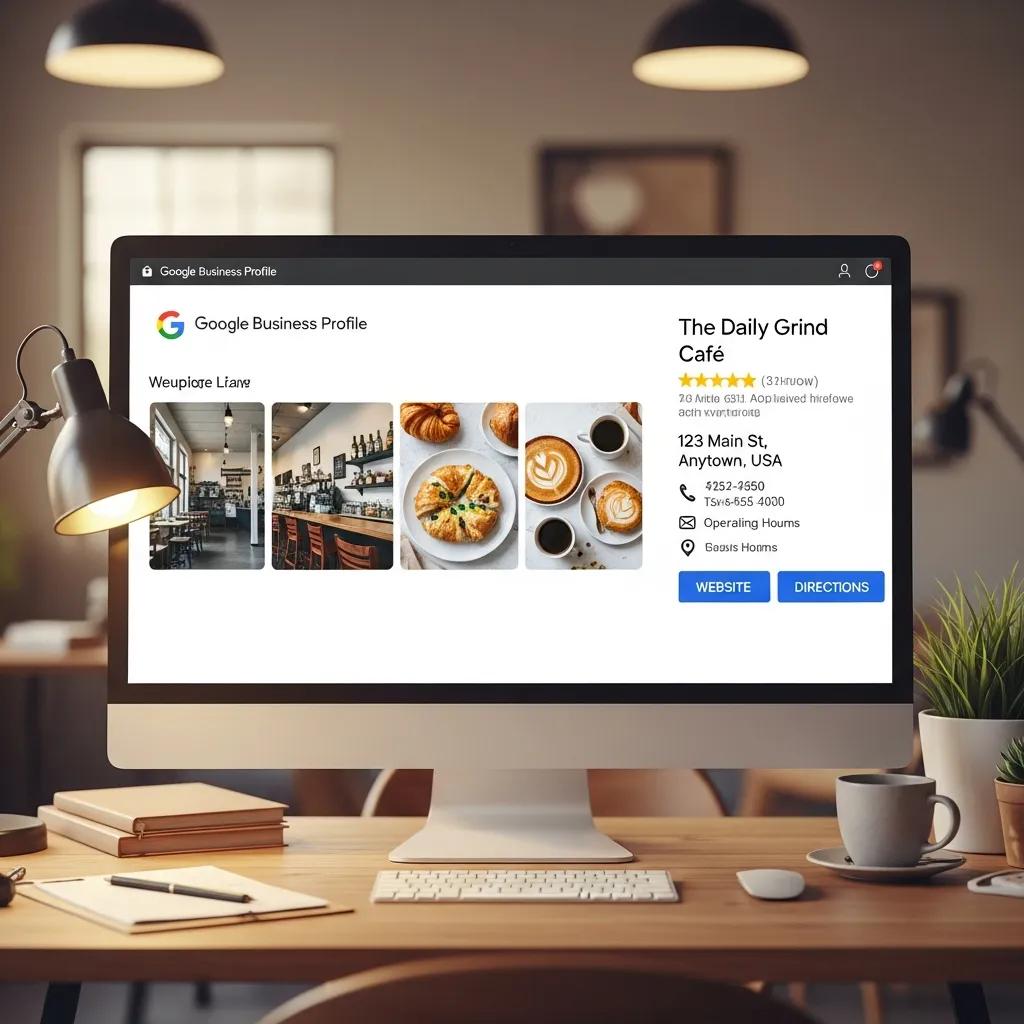 Screen showing an up-to-date Google Business Profile with photos and contact details to boost local discovery