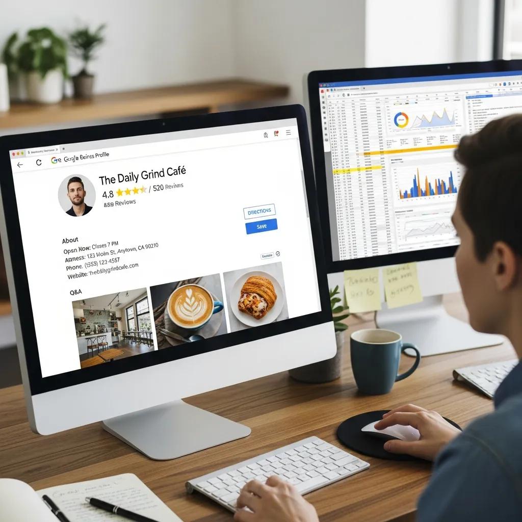 Screen displaying a well-maintained Google Business Profile — a core local ranking signal