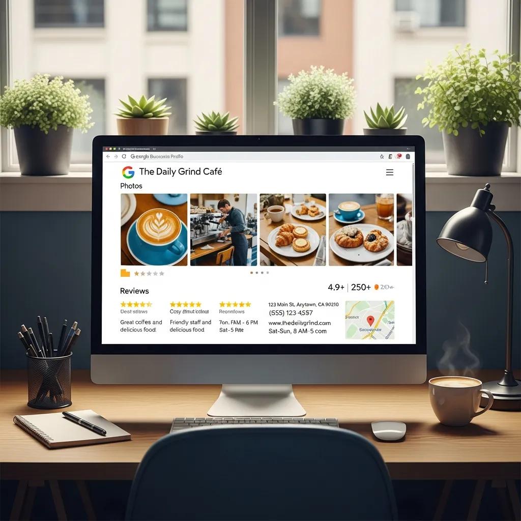 Google Business Profile shown on a laptop — demonstrating practical local SEO steps