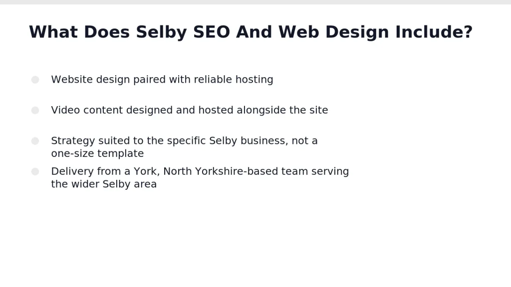 Selby SEO and web design cover the technical, creative, and strategic work needed to help